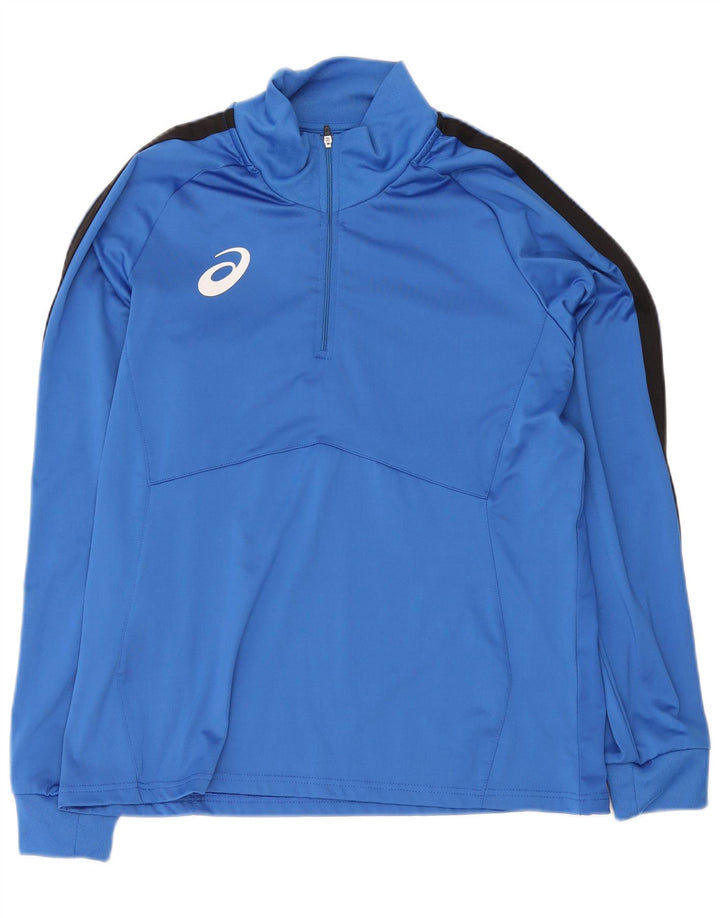 Męski dres z zamkiem błyskawicznym Asics Top XL Niebieski poliester z blokami kolorów