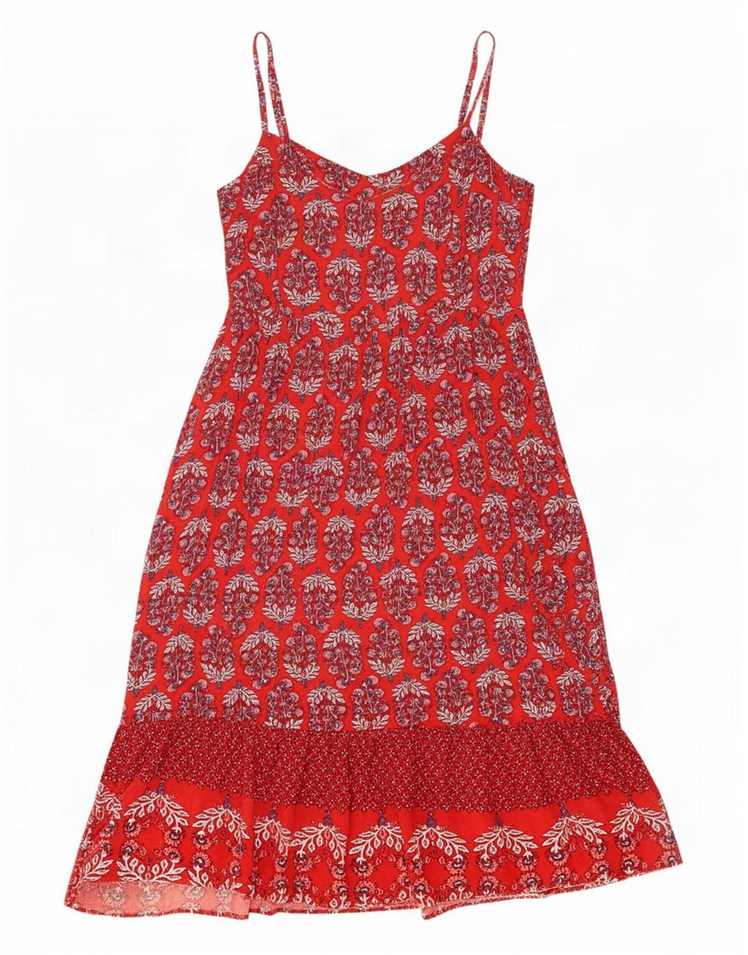 Marks & Spencer Damska sukienka Sundress UK 14 Średnia czerwona wiskoza w kwiaty