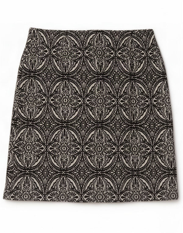 Marks & Spencer Damska spódniczka mini UK 12 Medium W30 Czarna Paisley Poliester