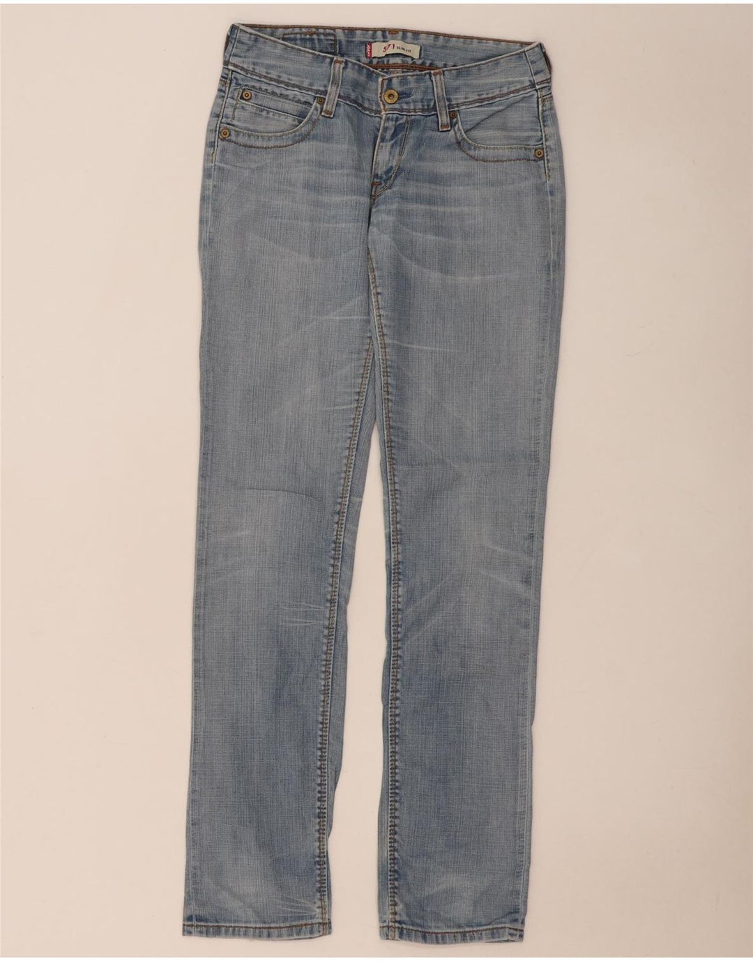 Damskie jeansy LEVI'S 571 Slim W28 L34 Niebieska bawełna