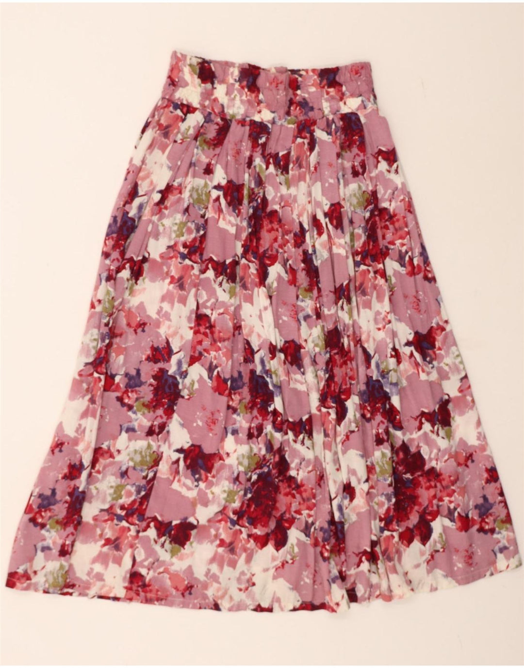 VINTAGE Womens Flared Skirt W26 Small Pink Floral Vintage Vintage and Second-Hand Vintage from Messina Hembry 