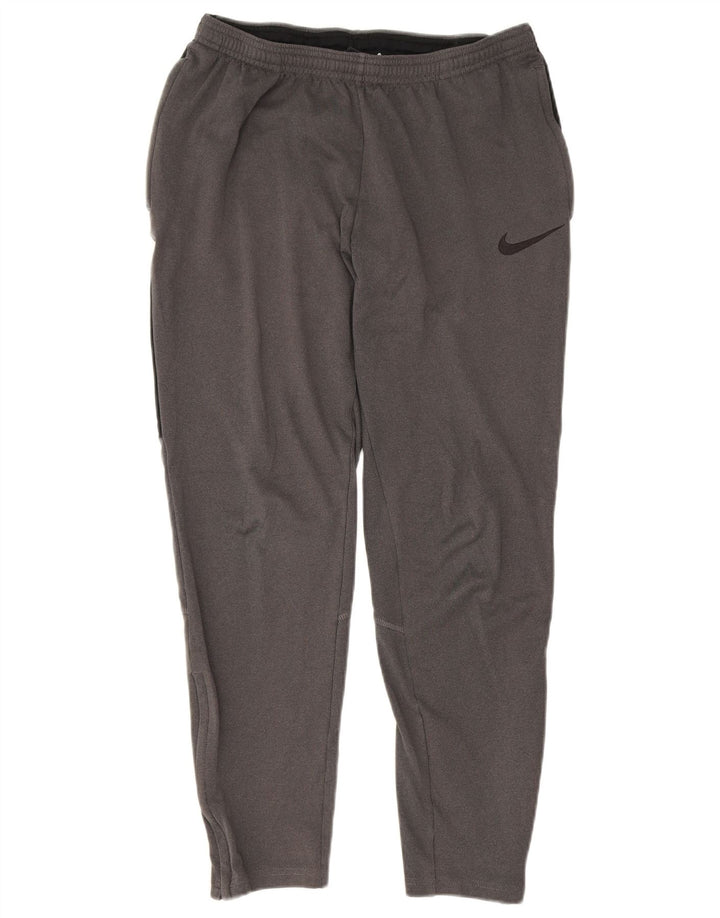 Męskie spodnie dresowe Nike Dri Fit, małe, szare, poliestrowe