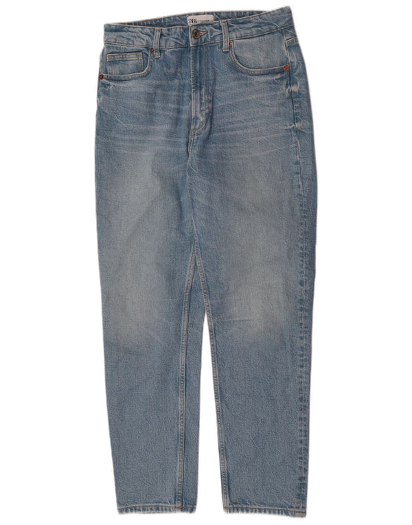 Damskie jeansy Zara z wysokim stanem, zwężane EU 40, średnie W30 L28, niebieskie
