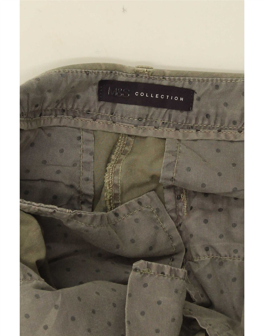 Marks & Spencer Damskie spodnie typu chino W28 L26 Khaki w cętki