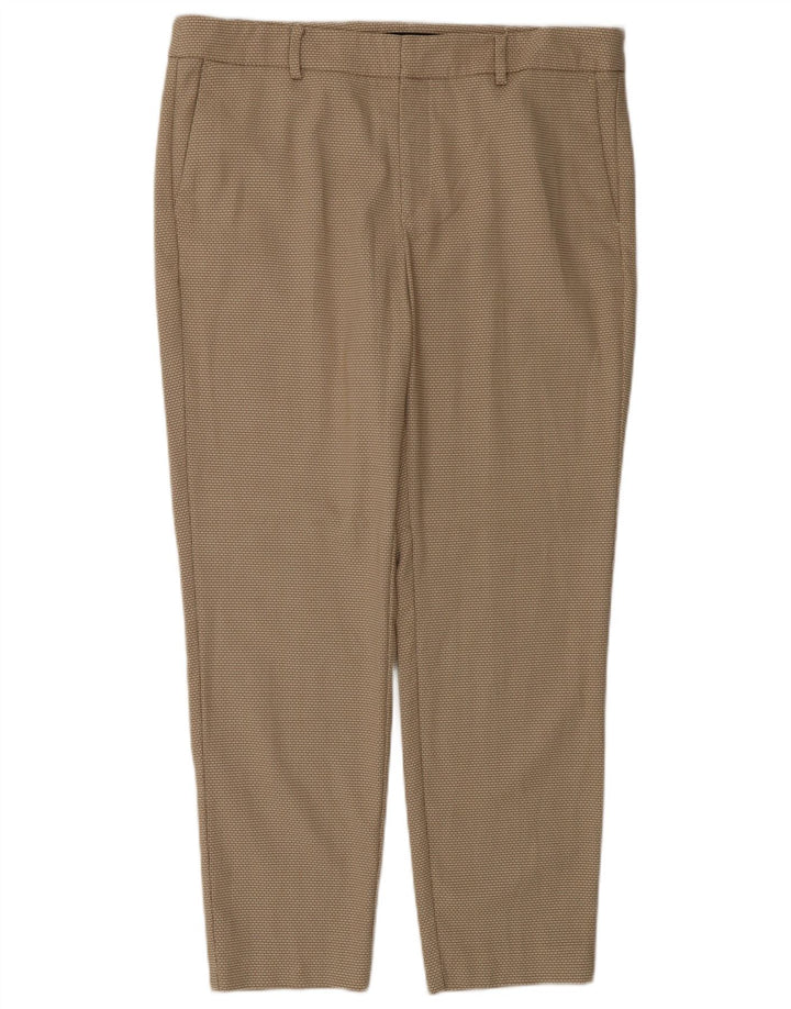 Spodnie damskie Zara Slim Chino EU 42 Large W32 L27 Beżowy poliester w kratę