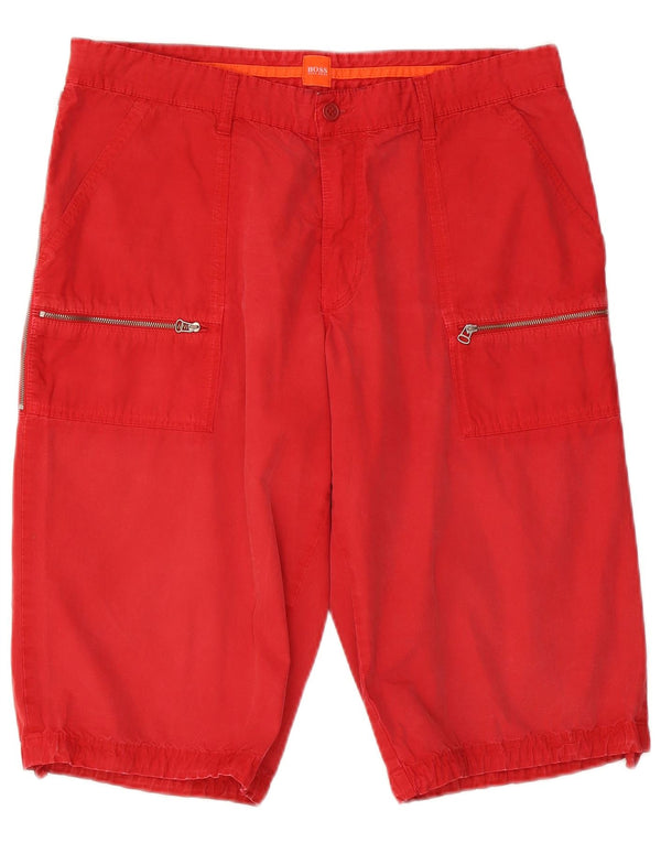 Męskie spodenki cargo Hugo Boss IT 52 XL W36 Czerwone bawełniane