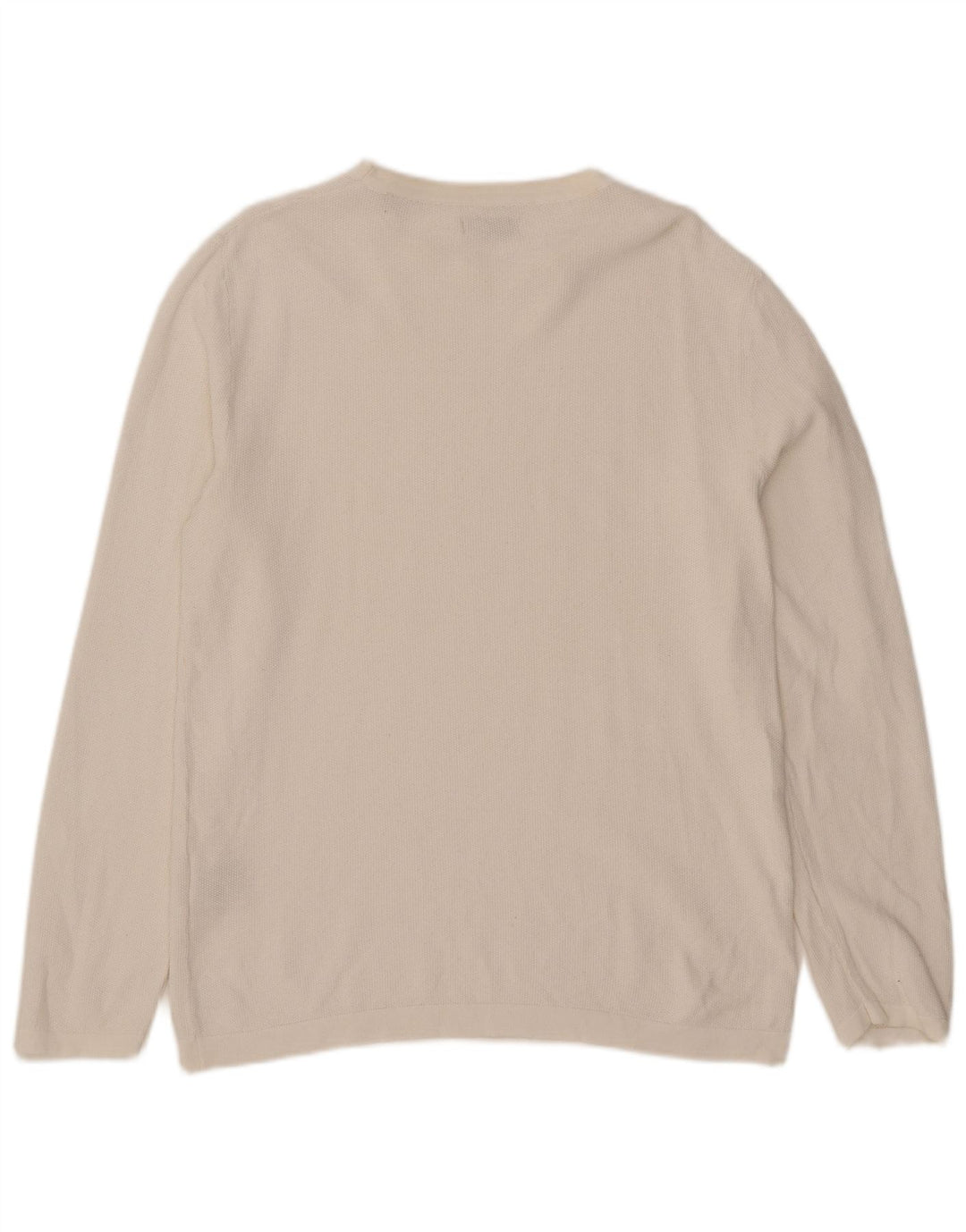 Męski sweter z okrągłym dekoltem Jack & Jones, duży, biały, bawełniany