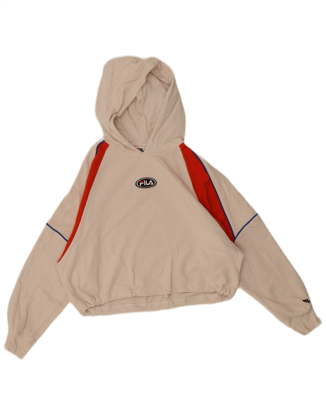 Damski sweter z kapturem Fila Oversize EU 36, mały, biały, z blokami kolorów