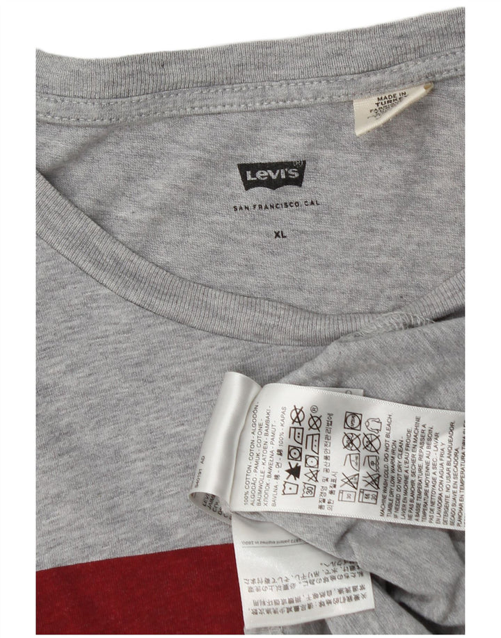 Męska koszulka z grafiką Levi's, góra XL, szara, nakrapiana bawełna