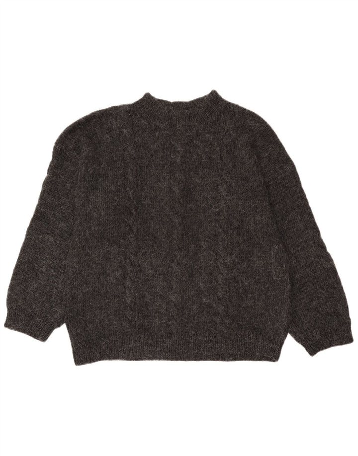 Vintage męski sweter z golfem, duży, szary