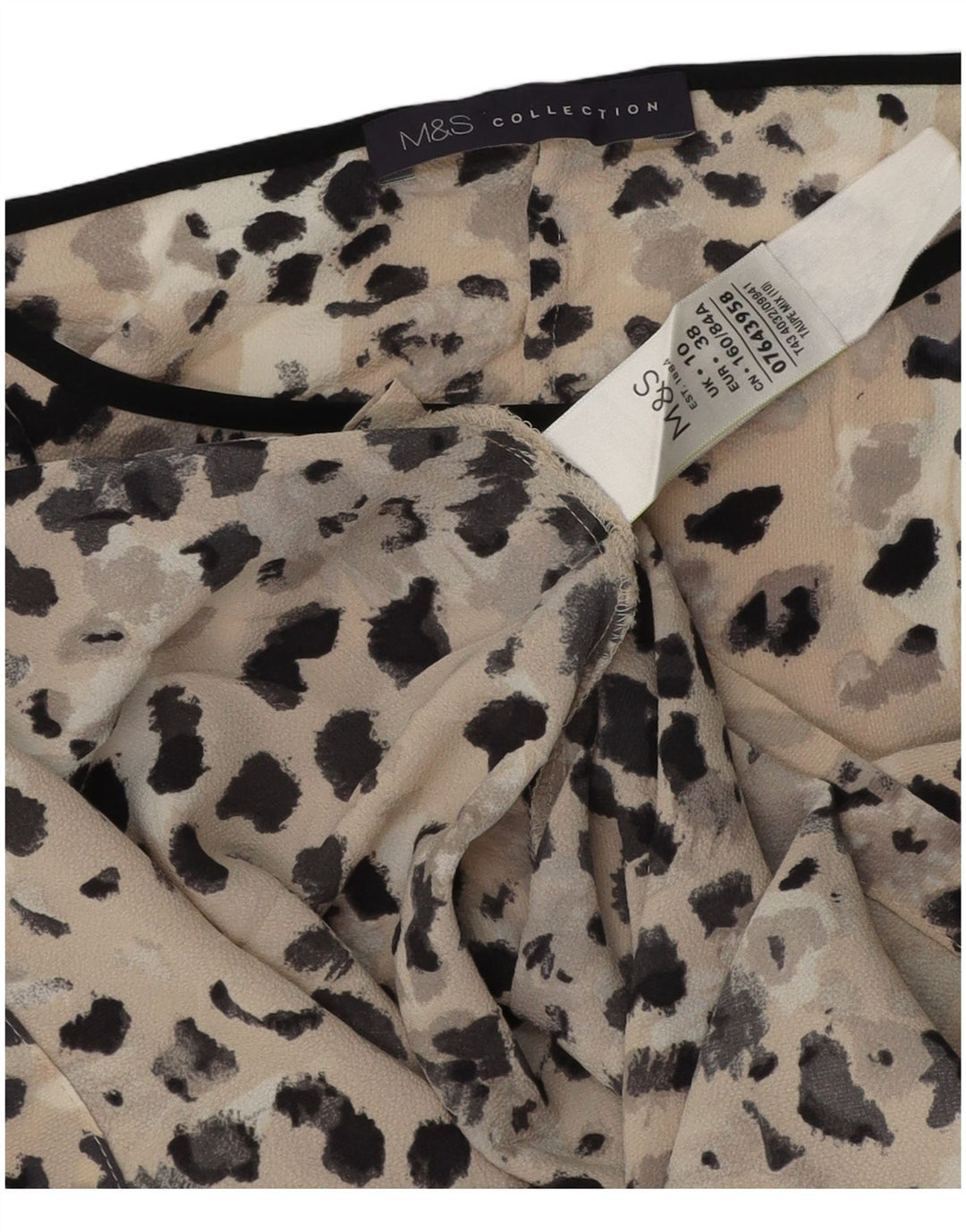 Marks & Spencer Damska bluzka oversize UK 10 Small Beige Flecked
