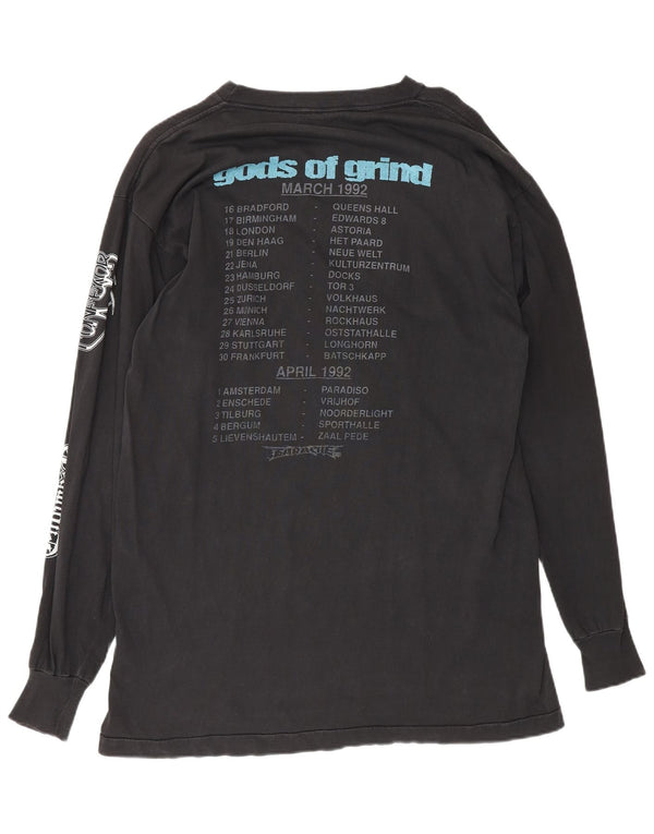 Vintage męski top God's of Grind Earache Tour 1992 z długim rękawem, XL, czarny