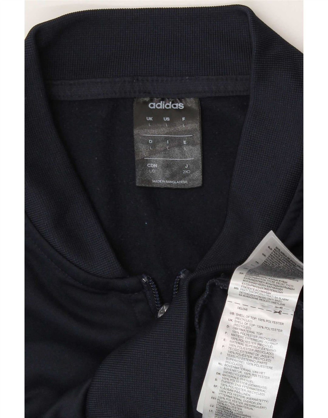 Adidas Męska bluza dresowa, duża granatowa, poliestrowa