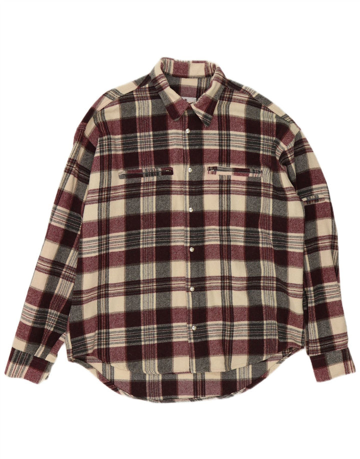 Vintage męska koszula flanelowa 2XL wielobarwna kratka akrylowa