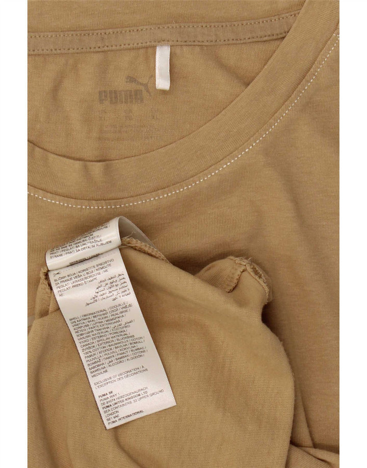 Męska koszulka z grafiką Puma, top XL, beżowa, bawełniana