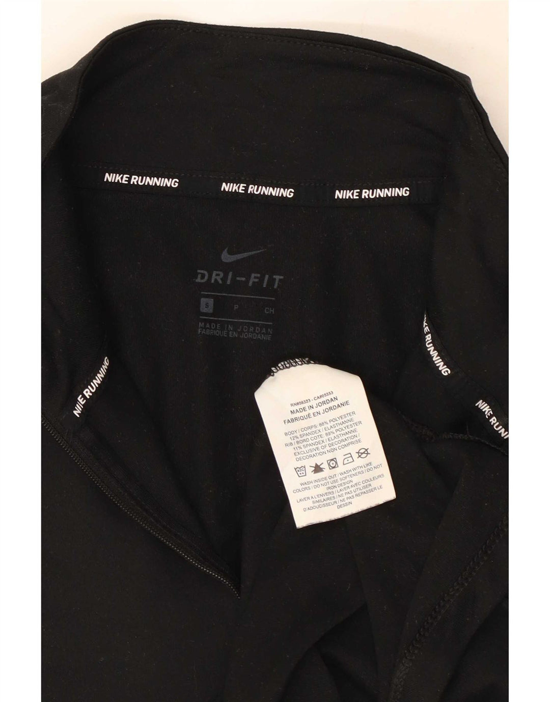 Męski dres Nike Dri Fit z zamkiem błyskawicznym na szyi, mały czarny poliester