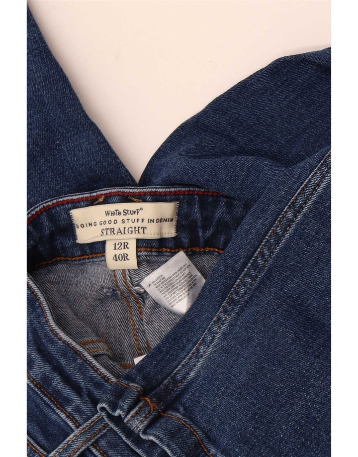 Damskie proste dżinsy White Stuff UK 12 Medium W30 L30 Niebieskie bawełniane