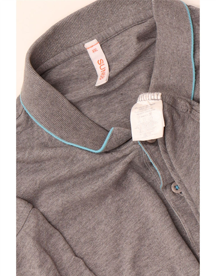 Męska koszulka polo SUN68 2XL, szara, bawełniana w paski