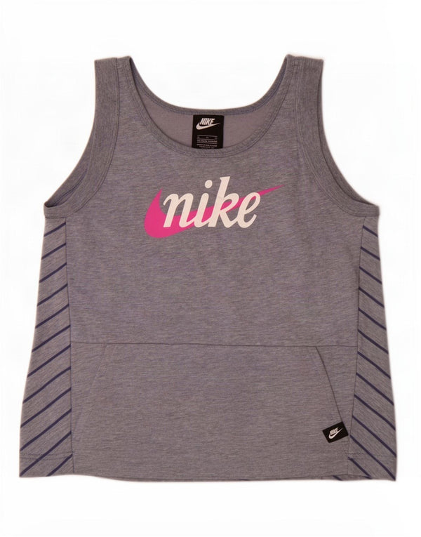 Dziewczęca koszulka z kamizelką z grafiką Nike 13-14 lat XL, niebieska, nakrapiana bawełna