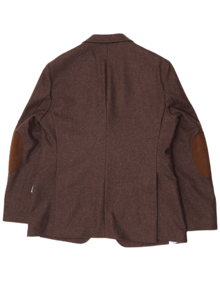 Sarar Męska marynarka zapinana na 2 guziki UK 40 Duża brązowa wełna