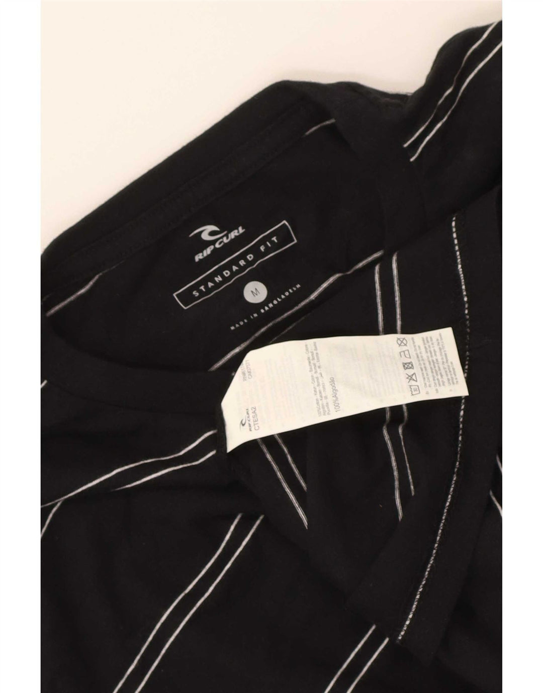 T-shirt męski Rip Curl o standardowym kroju, bawełniany w średnie czarne paski