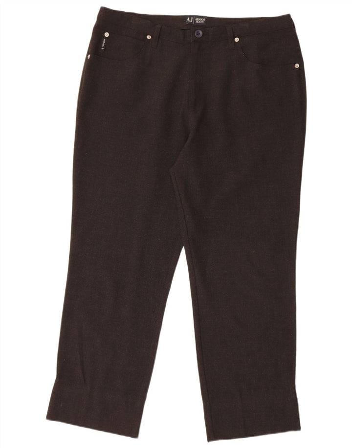 Spodnie damskie Armani Straight Casual W36 L27 Brązowe