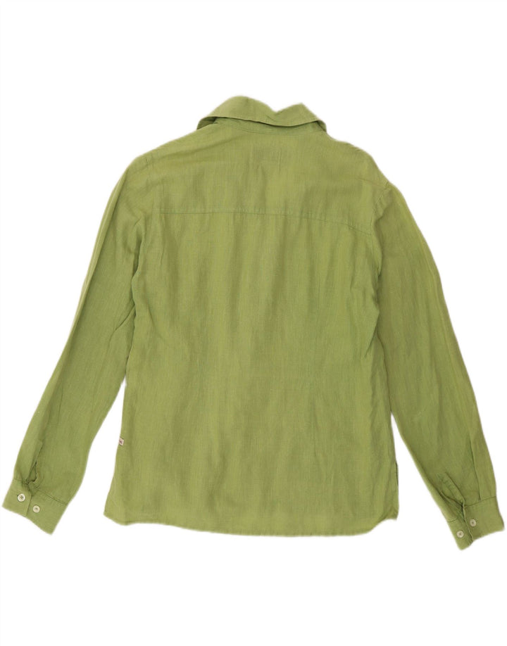 Damska koszula slim fit Marlboro Classics UK 10 Small, zielona lniana