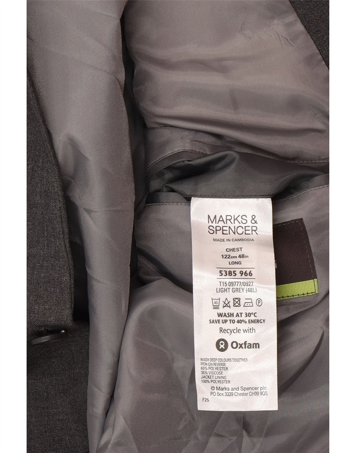 Marks & Spencer Męska marynarka zapinana na 2 guziki UK 48 2XL Szary poliester