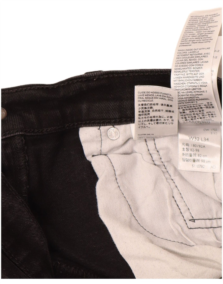 Męskie jeansy LEVI'S 502 zwężane W32 L31, czarne, bawełniane