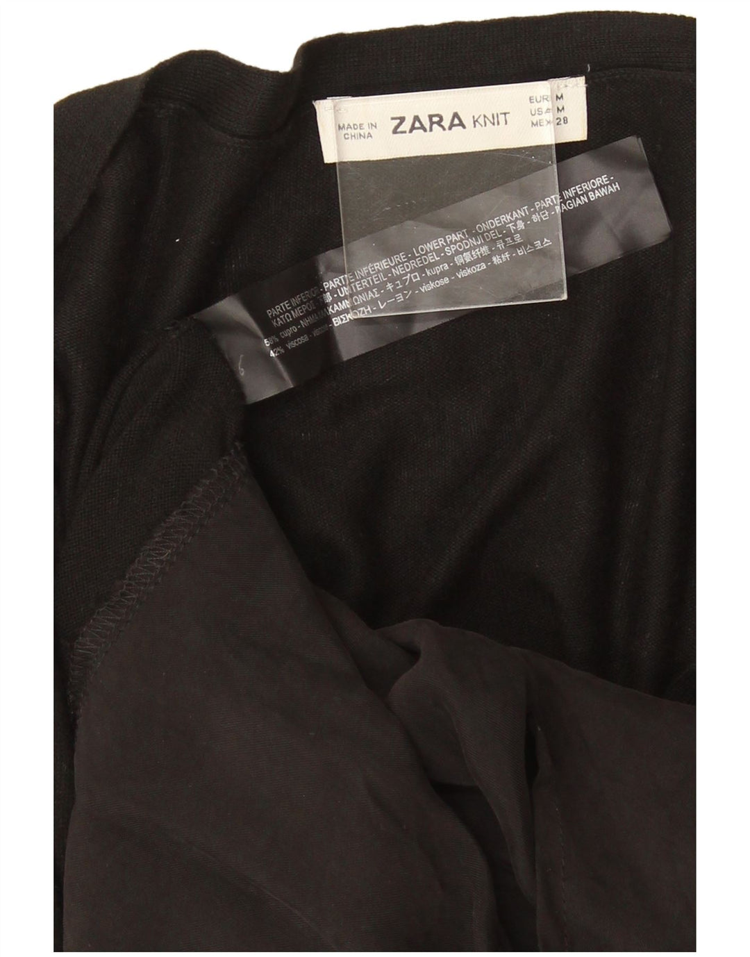 Sweter damski Zara Cardigan UK 14 Medium Black Cupro