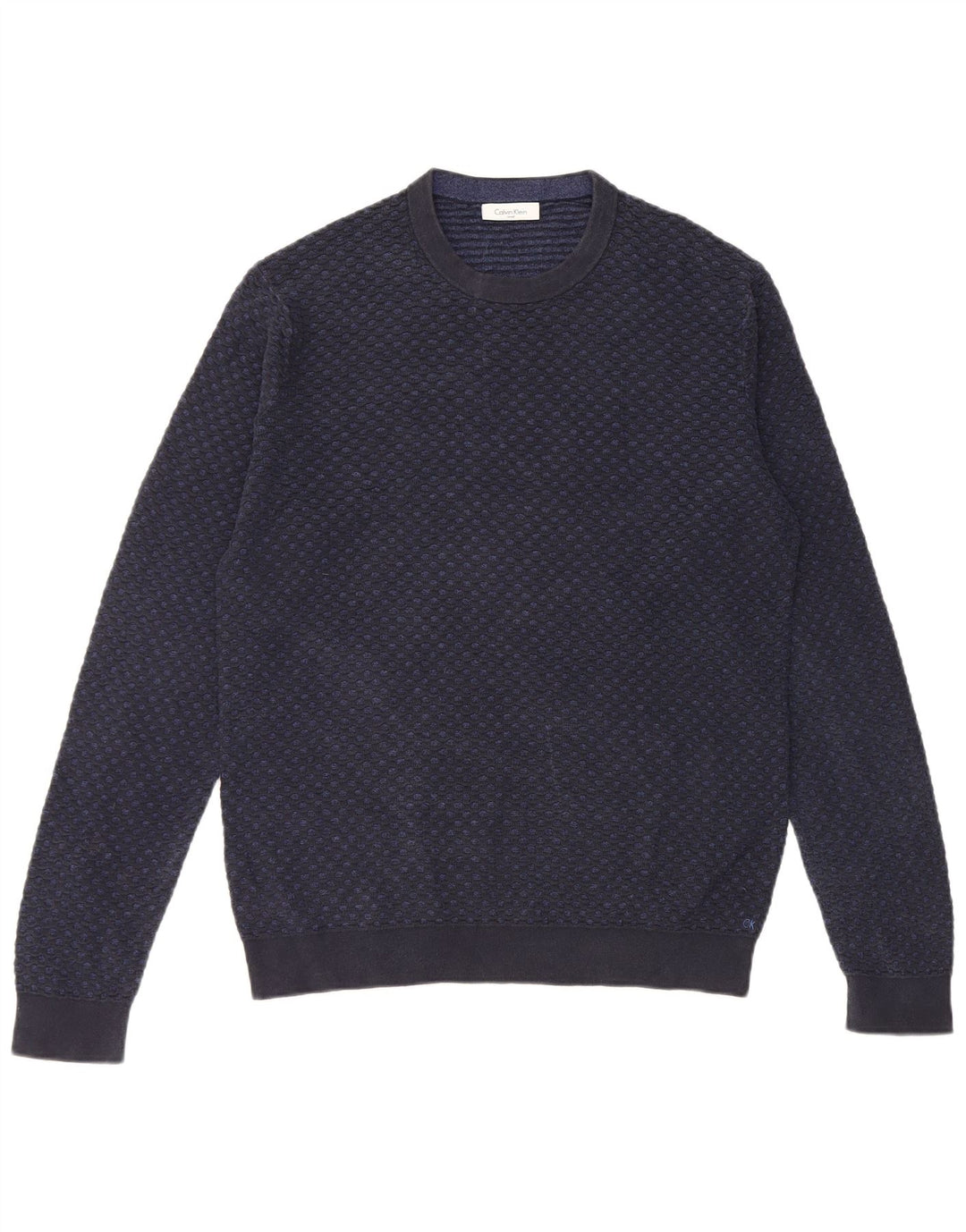 Męski sweter Calvin Klein z okrągłym dekoltem, mały, granatowy