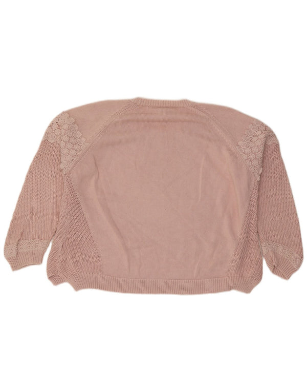 Marks & Spencer Damski sweter z dekoltem w łódkę UK 20 2XL Różowy w kwiaty