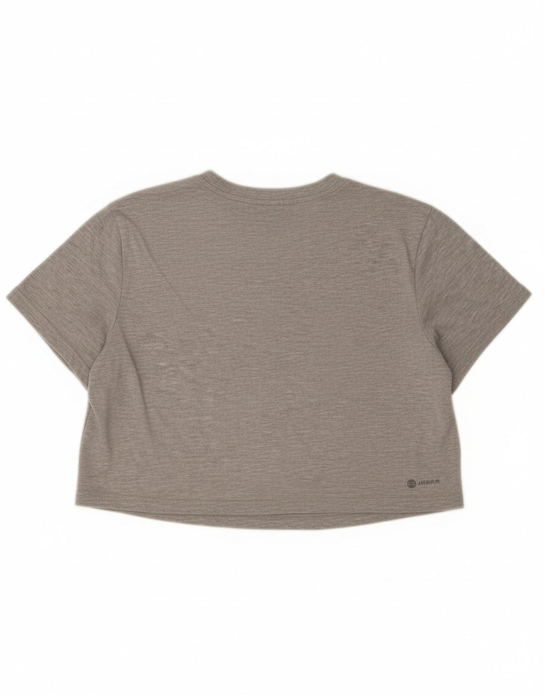 ADIDAS Womens Crop Graphic T-Shirt Top UK 12/14 Medium Grey Polyester