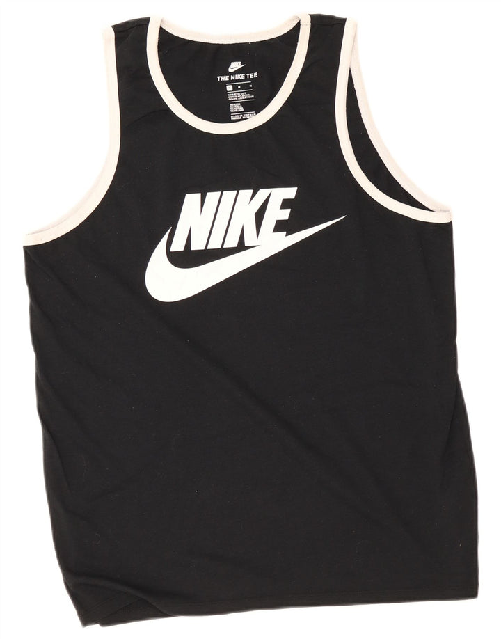 Męska kamizelka Nike o sportowym kroju z grafiką, średni czarny poliester