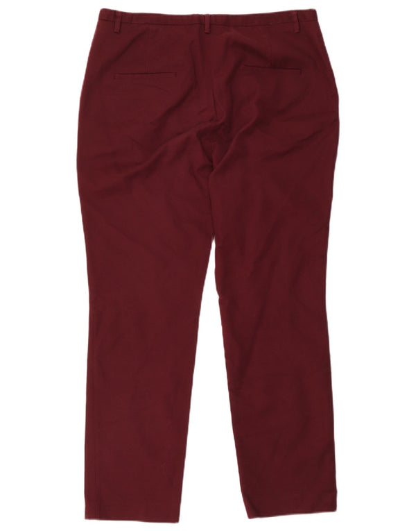 Wąskie spodnie chino Zara damskie z wysokim stanem EU 44 XL W34 L28 Burgundowe