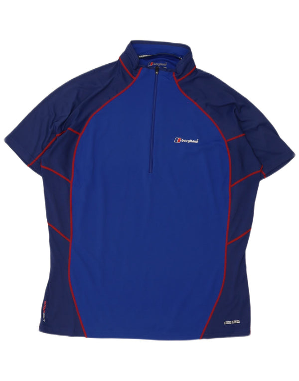 Męski T-shirt z zamkiem błyskawicznym Berghaus, XL, niebieski, blok kolorów