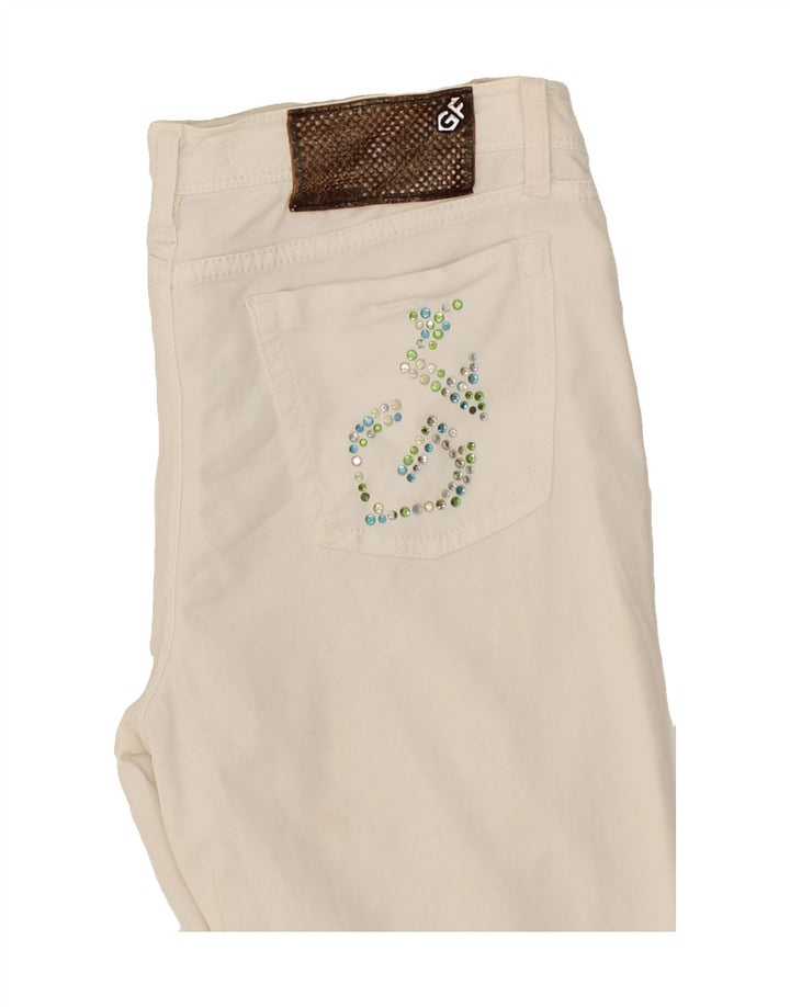 GF FERRE Womens Straight Casual Trousers IT 44 Medium W30 L30  White Vintage GF Ferre and Second-Hand GF Ferre from Messina Hembry 