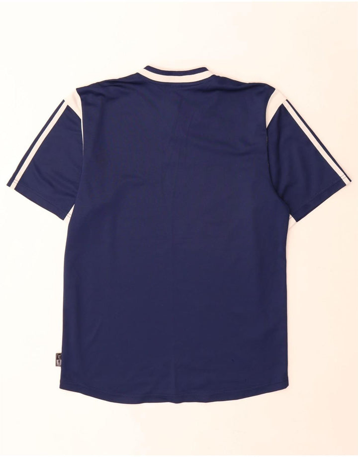 Adidas Męska koszulka Climalite Top, mała, granatowa, z blokami kolorów, poliestrowa