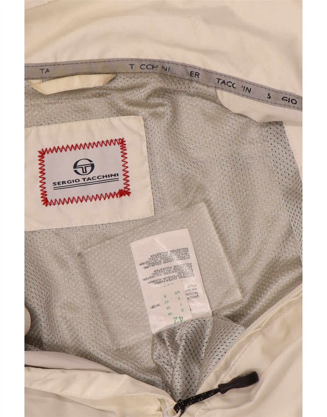 Damska kurtka przeciwdeszczowa SERGIO TACCHINI IT 42 Średni biały poliester