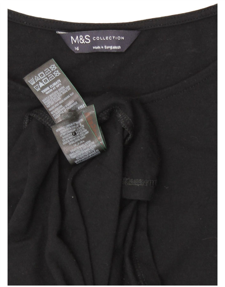 Marks & Spencer Damska sukienka maxi UK 16, duża, czarna wiskoza