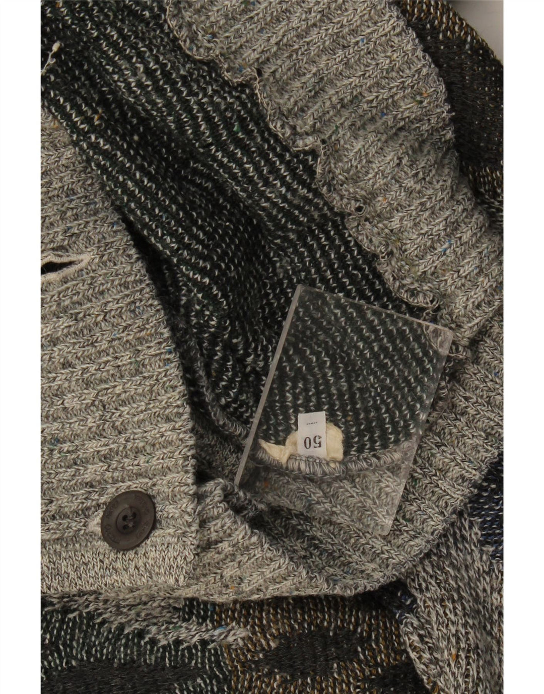 Sweter męski w stylu vintage IT 50 Średni szary Argyle/Diament