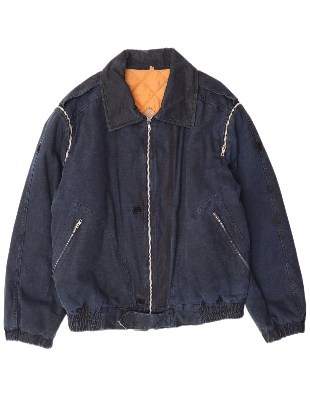 ENRICO COVERI Męska kurtka dżinsowa wojskowa ocieplana IT 52 XL granatowa