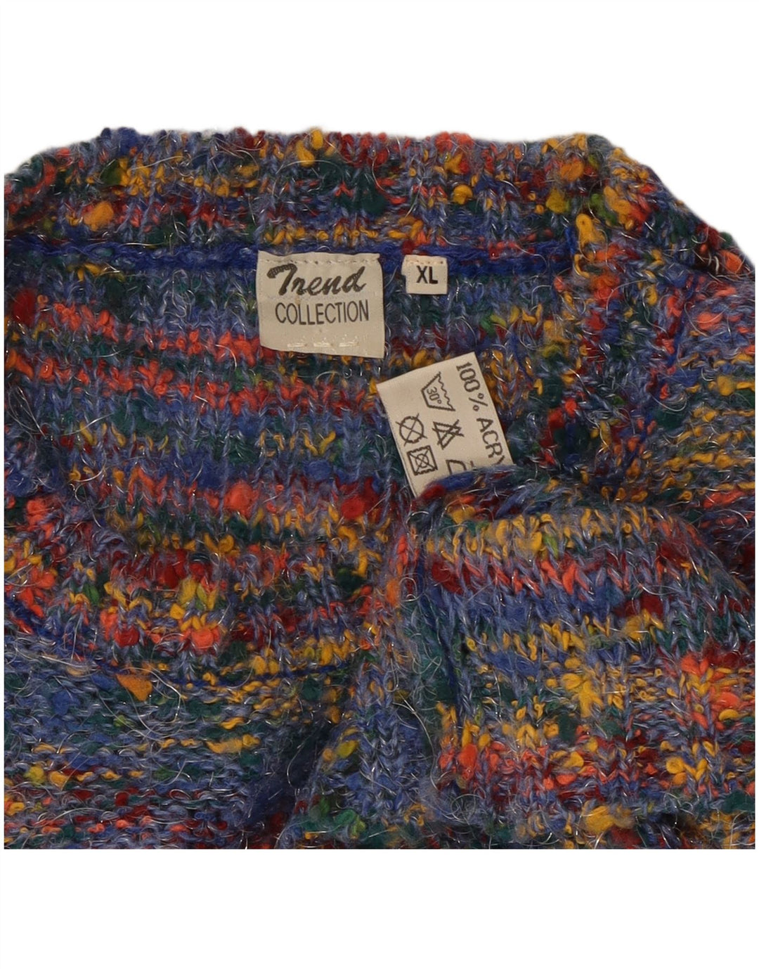 TRENDowy damski sweter z okrągłym dekoltem UK 18 XL, wielokolorowy, nakrapiany