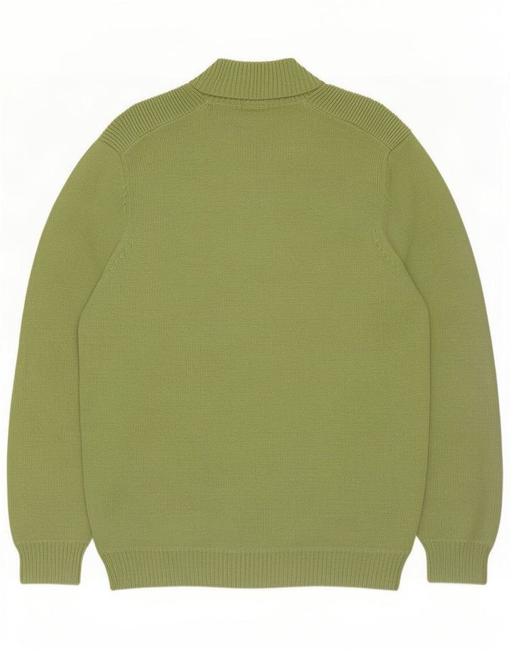 Męski sweter zapinany na zamek Massimo Dutti, duży, zielony