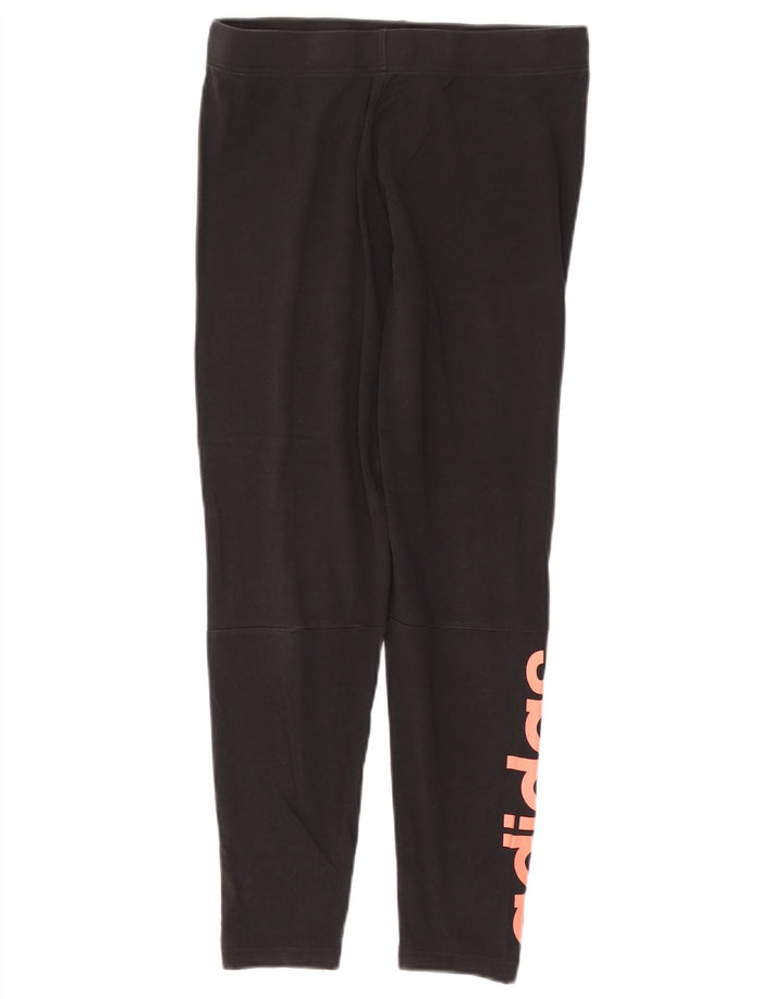 Damskie legginsy Adidas Graphic UK 12/14 Średnia czarna bawełna
