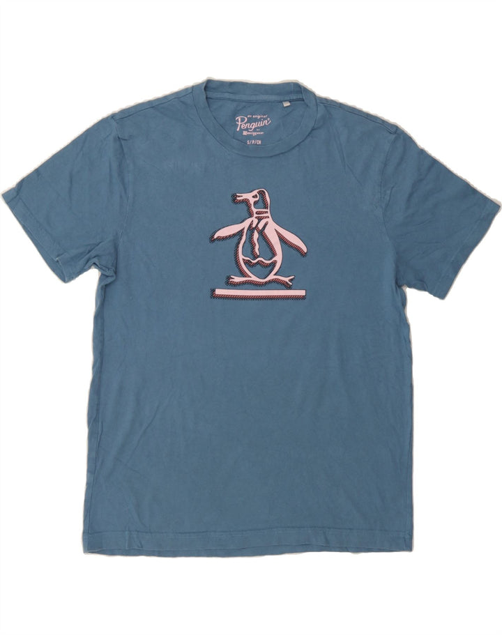 PENGUIN Mens Graphic T-Shirt Top Small Blue Vintage Penguin and Second-Hand Penguin from Messina Hembry 