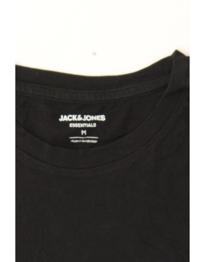 JACK & JONES Mens T-Shirt Top Medium Black Cotton Vintage Jack & Jones and Second-Hand Jack & Jones from Messina Hembry 