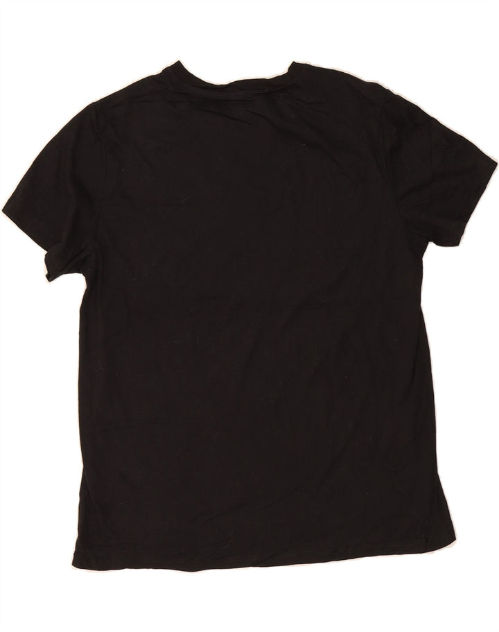 CHAMPION Womens Graphic T-Shirt Top UK 14 Medium Black Polyester Vintage Champion and Second-Hand Champion from Messina Hembry 