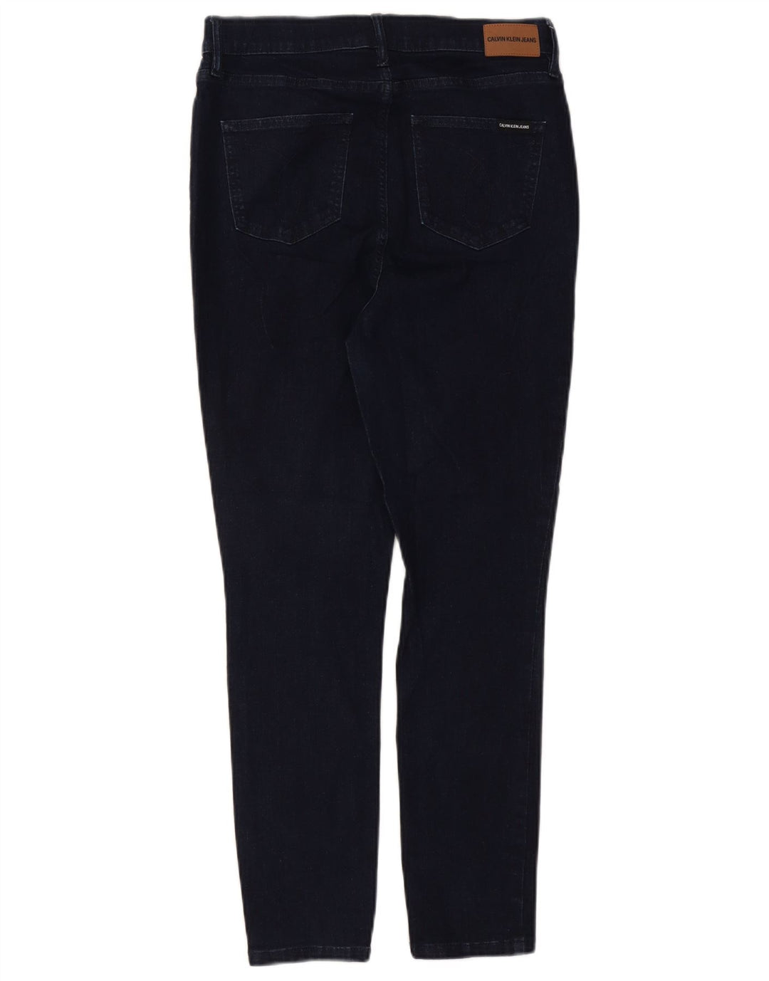 Damskie dżinsy rurki CALVIN KLEIN z wysokim stanem US 12, duże, W31 L26, granatowe