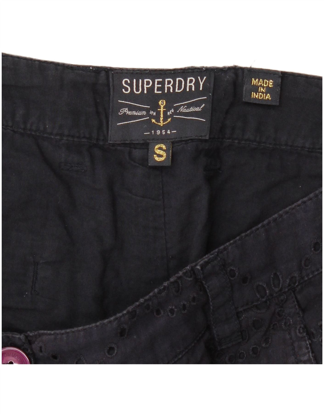 Spodnie damskie Superdry małe W27 granatowe w kwiaty